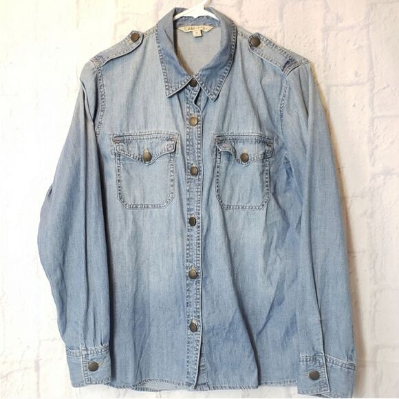 CABI JEANS Button-Down Cotton Chambray Shirt Medium - Picture 1 of 7